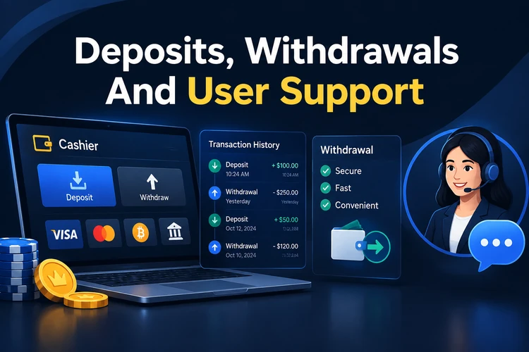 Deposits, Withdrawals And User Support